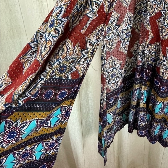 BOHEMIAN BOHO MAXI DRESS SIZE XS SPAGHETTI STRAP - Picture 5 of 14